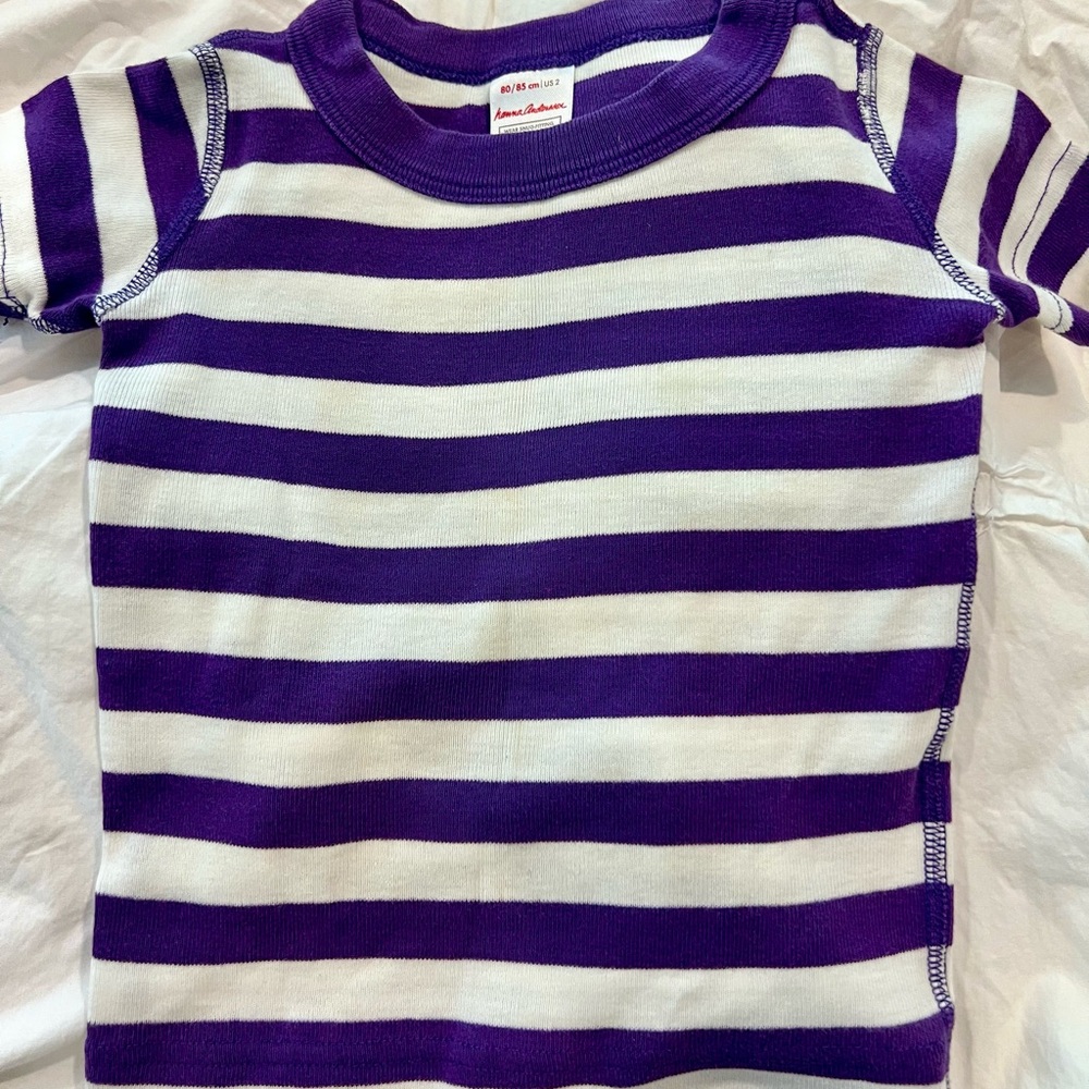 Hanna aPurple and White Striped Kids Shirt